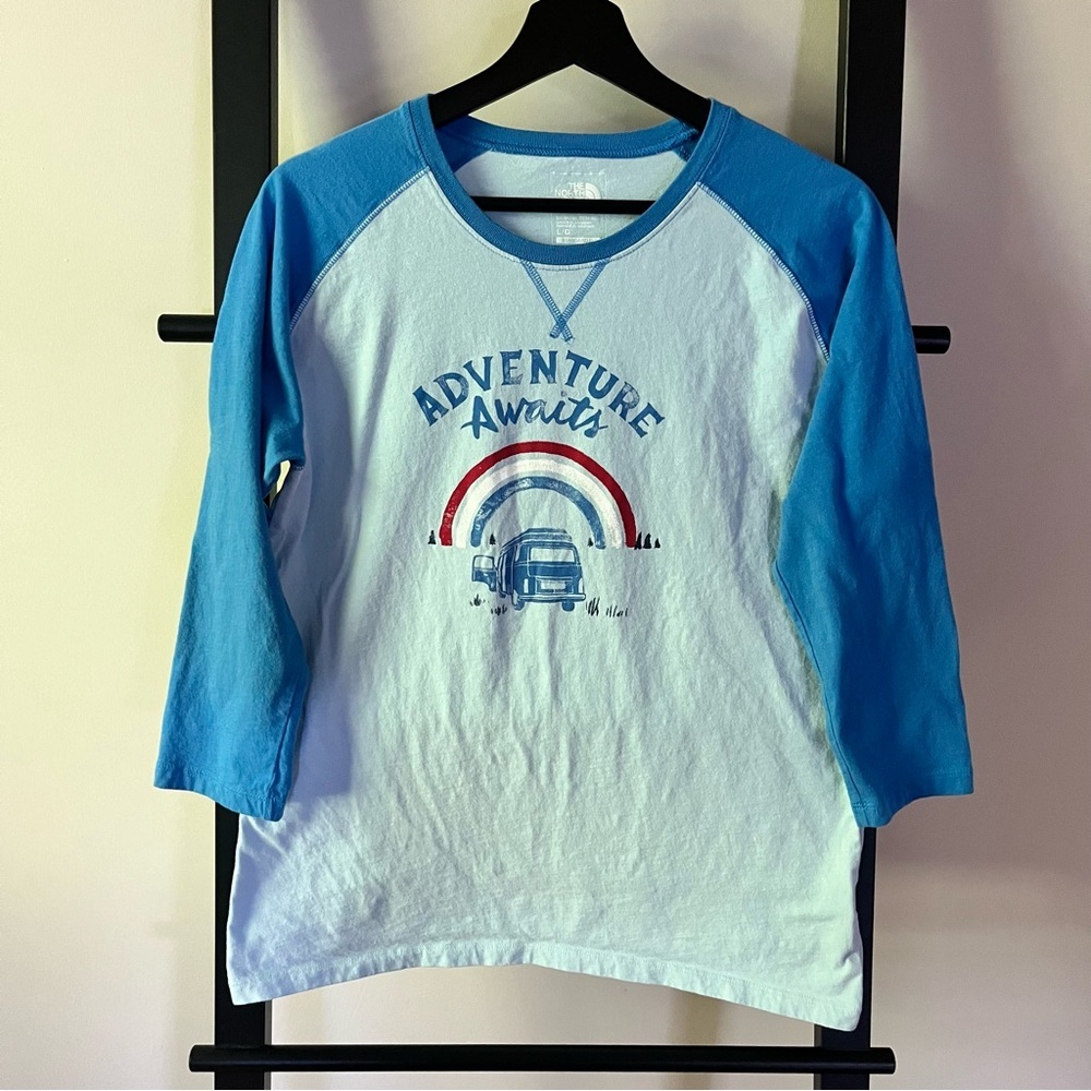 The North Face 3/4 Sleeve Blue Outdoor Top Women’s L